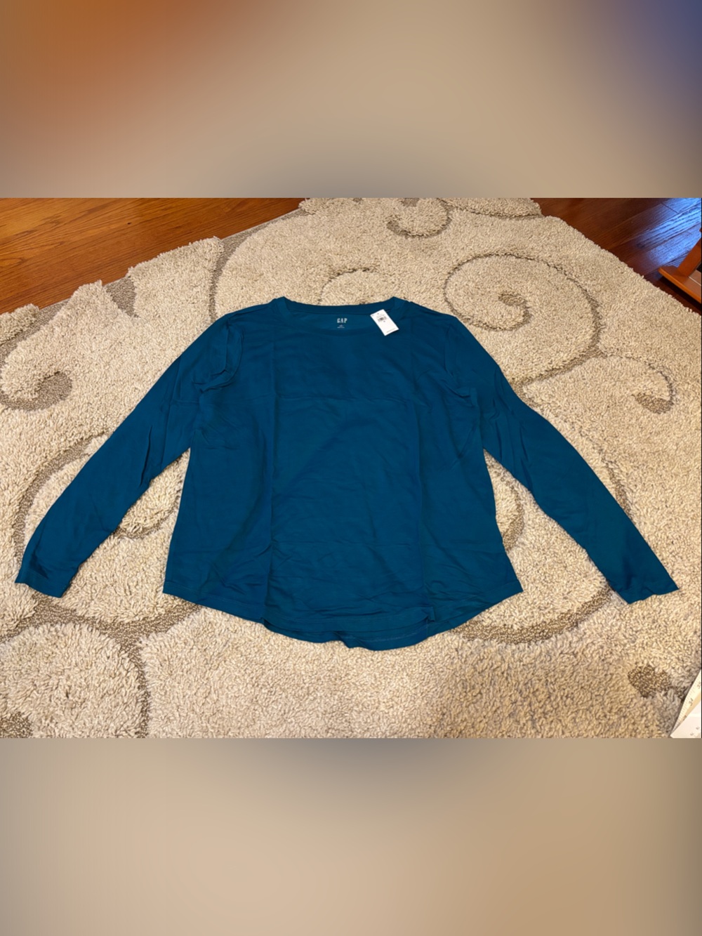 GAP Teal Crewneck Long-Sleeve